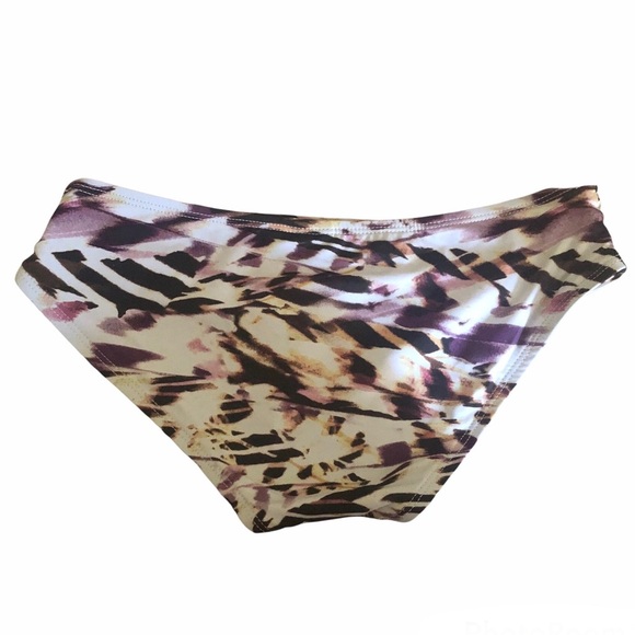 VITAMIN A NWT WATER COLOR ABSTRACT SWIM BIKINI BOTTOMS XS WHITE PURPLE - Picture 2 of 7